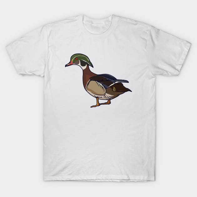 Drawing of a wood duck T-Shirt by Modern Medieval Design